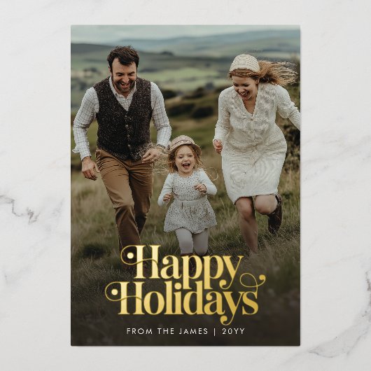 Prettige feestdagen Retro = Kerst Foto Verticaal G (Voorkant)