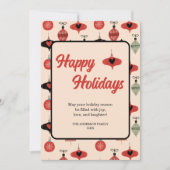 Prettige feestdagen RETRO Kerst Mid Century Red Feestdagenkaart (Voorkant)