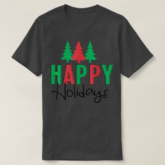 prettige feestdagen Retro kerstbomen T-Shirt (Design voorkant)