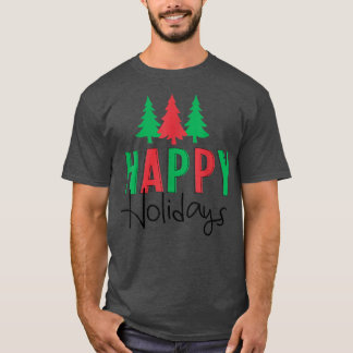 prettige feestdagen Retro kerstbomen T-Shirt