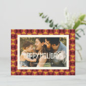 Prettige feestdagen RETRO Mid Century Foto Feestdagenkaart (Staand voorkant)