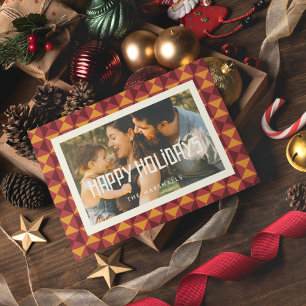 Prettige feestdagen RETRO Mid Century Foto Feestdagenkaart