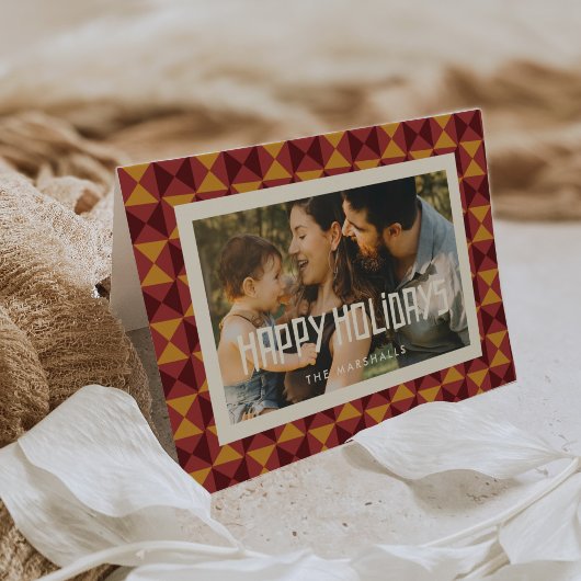 Prettige feestdagen Retro Mid Century Kaart