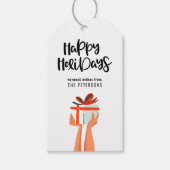 Prettige feestdagen Retro Mid-Century Modern Cadeaulabel (Voorkant)