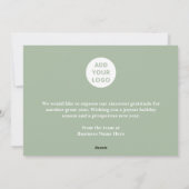 Prettige feestdagen RETRO Sage Green Business Feestdagenkaart (Achterkant)