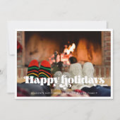  Prettige feestdagen retro script Feestdagenkaart (Voorkant)