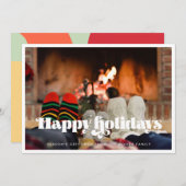 Prettige feestdagen retro script Feestdagenkaart (Voorkant / Achterkant)