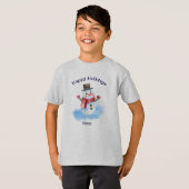 Prettige feestdagen RETRO Snowman, Jeugd XS - XL T-shirt (Voorkant volledig)
