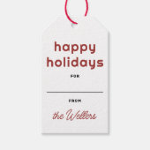 Prettige feestdagen €? | Retro speelse typografie Cadeaulabel (Voorkant)