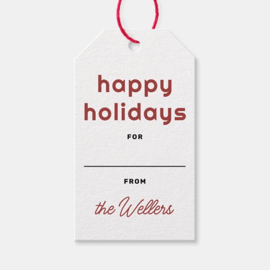 Prettige feestdagen €? | Retro speelse typografie Cadeaulabel (Voorkant)