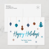 Prettige Feestdagen Retro Turkoois Koper Marine De (Voorkant / Achterkant)