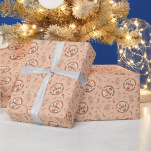 Prettige feestdagen Retro? Vrolijk kerstkoek Cadeaupapier