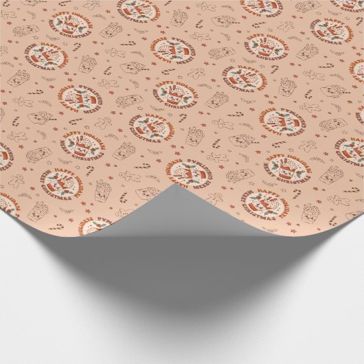 Prettige feestdagen Retro? Vrolijk kerstkoek Cadeaupapier (Hoek)