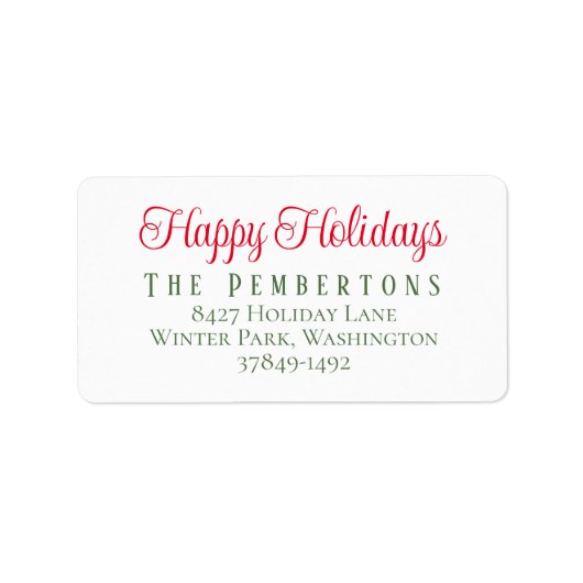 prettige feestdagen Return Address Label (Voorkant)