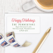 prettige feestdagen Return Address Label