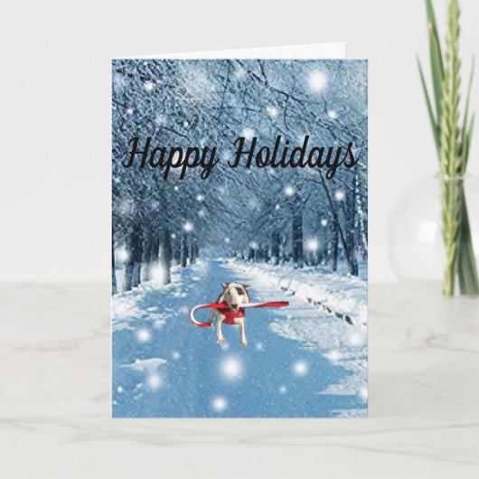 Prettige feestdagen Rex de tv-terriër - Wenskaart Bedankkaart (Voorkant)