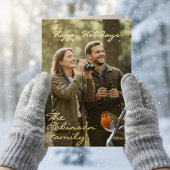 Prettige feestdagen Robin Bird Foto Folie Opgevouw