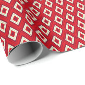 Prettige feestdagen Rode Argyle Diamond Shapes Cadeaupapier (Rol Hoek)