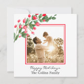 Prettige feestdagen Rode bessen Feestdagenkaart (Voorkant)