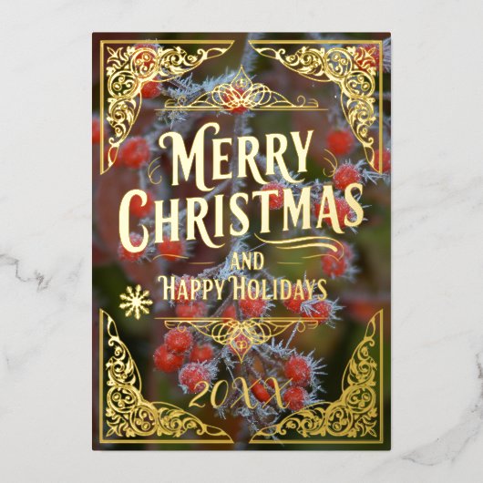 Prettige feestdagen Rode bessen Vrolijk kerstfeest (Voorkant)