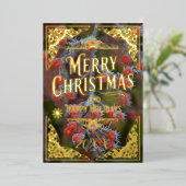 Prettige feestdagen Rode bessen Vrolijk kerstfeest (Staand Voorkant)