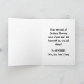 Prettige feestdagen rode boog lijst kerstkaart kaart (Binnen)