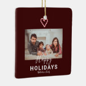 Prettige feestdagen Rode Candy Cane Kerstmis Minim Keramisch Ornament (Rechts)