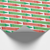 prettige feestdagen Rode en Groene Crayons Cadeaupapier (Hoek)