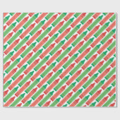 prettige feestdagen Rode en Groene Crayons Cadeaupapier (Vlak)