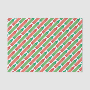 prettige feestdagen Rode en Groene Crayons Tissuepapier
