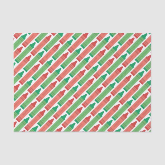 prettige feestdagen Rode en Groene Crayons Tissuepapier (Voorkant)