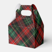 Prettige feestdagen Rode en groene Tartan Plaid Bedankdoosjes (Achterkant)