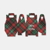 Prettige feestdagen Rode en groene Tartan Plaid Bedankdoosjes (Uitgevouwen)