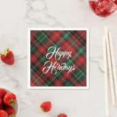 Prettige feestdagen Rode en groene Tartan Plaid Servet (Insitu)
