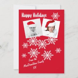 Prettige feestdagen Rode en sneeuwvlokken Feestdagenkaart