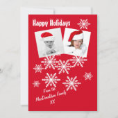 Prettige feestdagen Rode en sneeuwvlokken Feestdagenkaart (Voorkant)