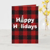 prettige feestdagen rode en zwarte buffelpleister kaart (Gele Bloem)