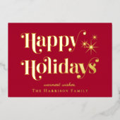 Prettige feestdagen Rode foto Kerstmis (Voorkant)