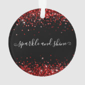 Prettige feestdagen Rode Glitter Sparkle Shine Ornament (achterkant)