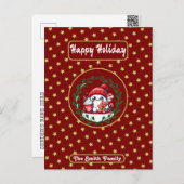 Prettige feestdagen Rode gouden kerst Briefkaart (Voorkant / Achterkant)