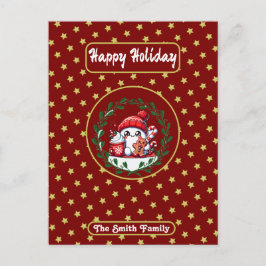 Prettige feestdagen Rode gouden kerst Briefkaart