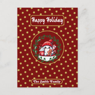 Prettige feestdagen Rode gouden kerst Briefkaart