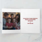 Prettige feestdagen Rode gouden kerstfoto Kaart (Binnen)