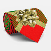 Prettige feestdagen Rode Groene Kerst Tartan Patro Stropdas (Opgerold)