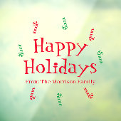 prettige feestdagen rode groene, op maat gemaakte  raamsticker (Vel 3)