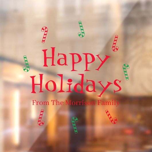 prettige feestdagen rode groene, op maat gemaakte  raamsticker (Vel 2)