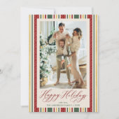  Prettige feestdagen rode groene strepen Feestdagenkaart (Voorkant)