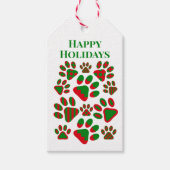 prettige feestdagen rode, groene verf cadeaulabel (Voorkant)