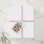 prettige feestdagen rode, groene verf cadeaulabel (Met Touw)