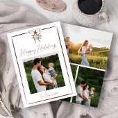 Prettige feestdagen Rode Hand Getrokken Boog Winte Kaart